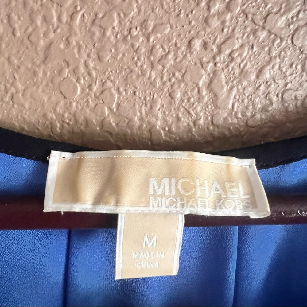 Michael Kors Blue and White Pleated Mini Dress Size Medium - Picture 5 of 10